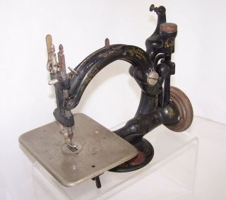 Pat.  1871 Willcox & Gibbs Antique Sewing Machine Chain Stitch Brass Medallion