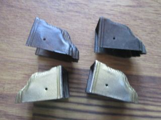 4 Vintage Duncan Phyfe Metal Claw Feet Straight Side Caps Covers - Table Chair 4