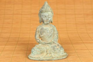 Chinese Old Bronze Hand Carved Buddha Statue Figure