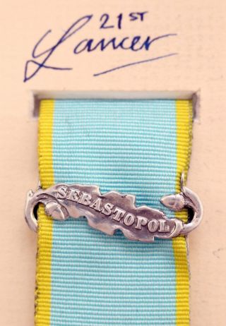 British Cavalry Army The Crimea Medal Clasp Or Ribbon Bar Sebastopol Silver