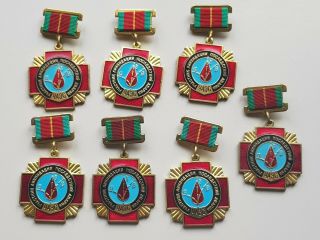 Chernobyl Liquidator Russian Medal Badge Ussr Soviet Nuclear Tragedy 21pcs