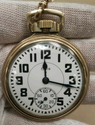 Elgin Pocket Watch 21j 16s B.  W.  Raymond 10k Gf