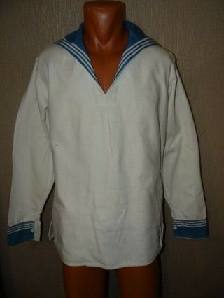 Ussr Soviet Army Military Ceremonial White Shirt Navy Sailor Black Sea 197x