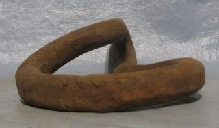 Vintage Hand Forged Blacksmith Made Ring Grab Link Logging Log Tool Cabin Decor 3