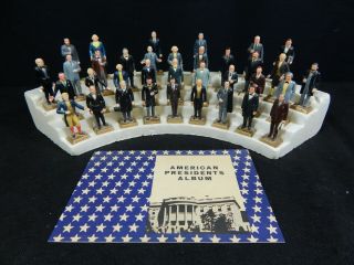 Vintage Marx Presidents 35 Hard Plastic Figures W Stand 1960 