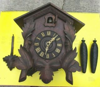 Antique American Cuckoo Clock Company Black Forest Cuckoo Clock