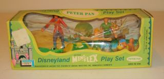 Vtg Nrfb 1960s Lakeside Toy Disneyland Peter Pan Miniflex Play Set Figures