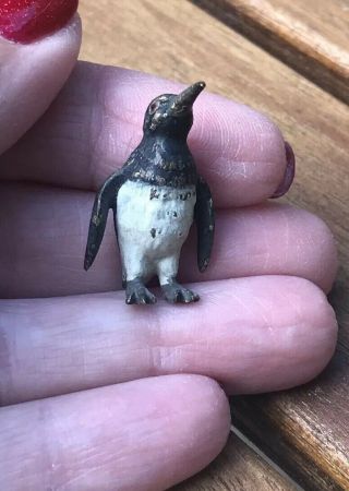 Antique Miniature Cold Paint Bronze Penguin 4