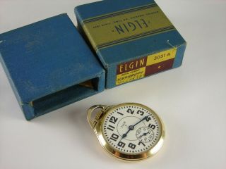 Antique 16s Elgin B.  W Raymond 21j Rail Road Pocket Watch.  Box.  1946