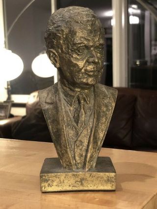 Sir John Diefenbaker Bust Prime Minister Hard Plaster Bronze Clr Randa Canada
