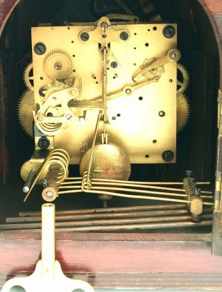 Gustav Becker Mahogany Chiming Clock Of Small Preportions 5
