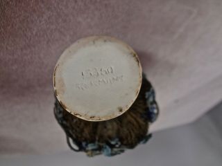 Antique Miniature German Porcelain Standing Half Doll Pedestal Legs Pin Cushion 5