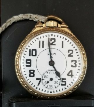 Elgin " B.  W.  Raymond " 10k Gold Filled Open Face Railroad Pocket Watch