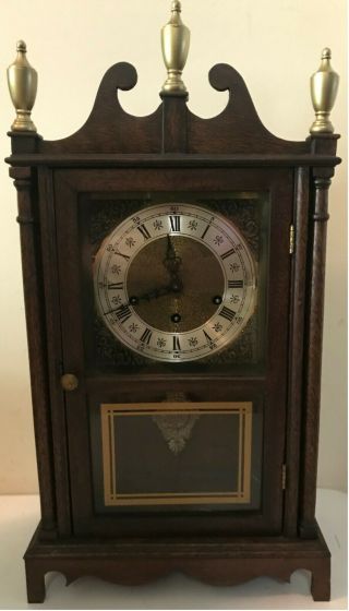 Antique Westminster Chime German Eight Day Shelf Mantle Clock Great