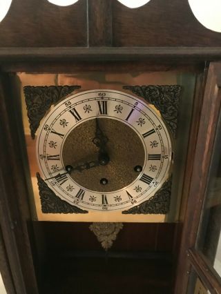 Antique Westminster Chime German Eight Day Shelf Mantle Clock Great 2