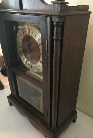 Antique Westminster Chime German Eight Day Shelf Mantle Clock Great 5