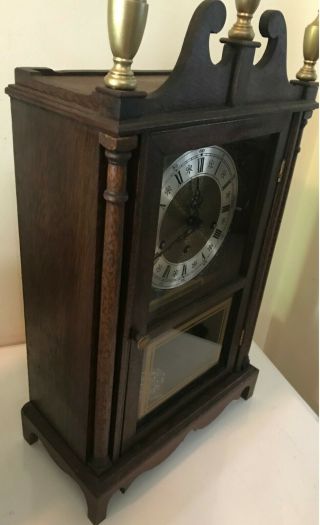 Antique Westminster Chime German Eight Day Shelf Mantle Clock Great 6