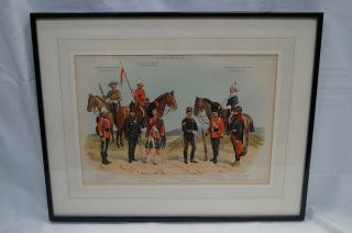 Pre Ww1 Canadian Army & Navy Gazette Framed Nwmp & Soldiers Framed Simkin Print