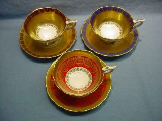 3 Royal Stafford Teacups & Saucers