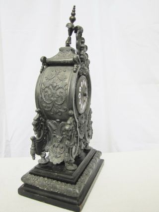 Antique German Gustav Becker GB Metal Case Clock 5