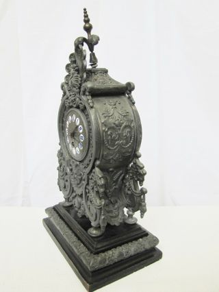 Antique German Gustav Becker GB Metal Case Clock 6