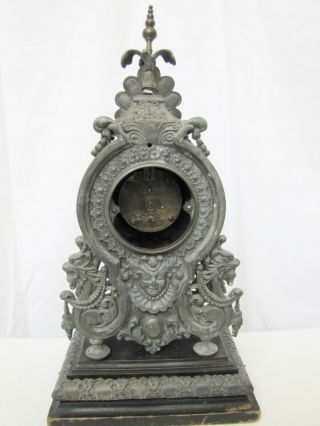 Antique German Gustav Becker GB Metal Case Clock 8