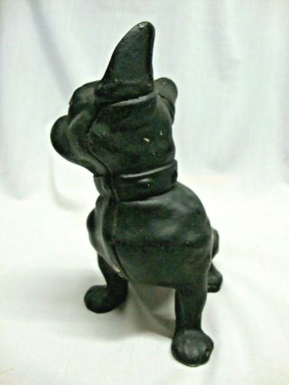 VINTAGE ANTIQUE HUBLEY (?) BLACK CAST IRON FRENCH BULLDOG DOG 7.  75 