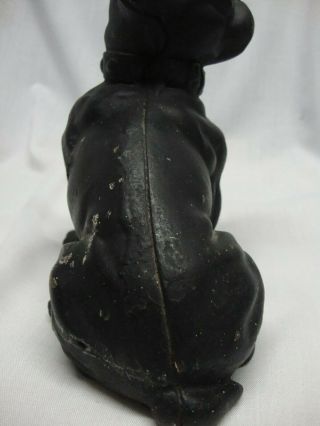 VINTAGE ANTIQUE HUBLEY (?) BLACK CAST IRON FRENCH BULLDOG DOG 7.  75 