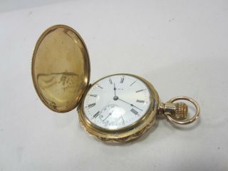 Antique Elgin 14k Yellow Gold Ladies 15 Jewel Pocket Watch