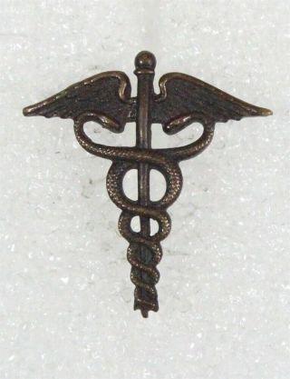 Army Collar Pin: Medical Corps Officer,  C.  1902 - Bronze,  Sew - On