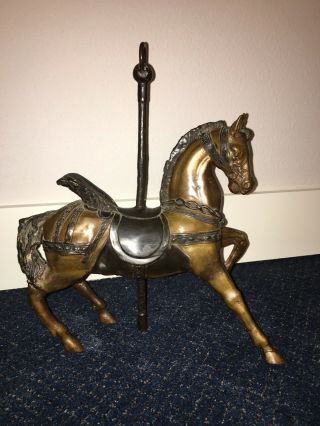 Vintage Bronze Carousel Horse Sculpture