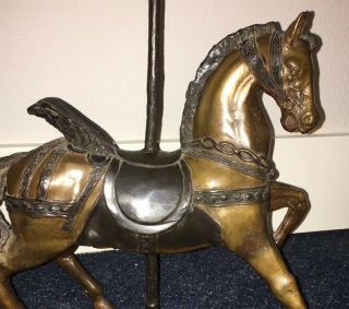 VINTAGE BRONZE CAROUSEL HORSE SCULPTURE 4