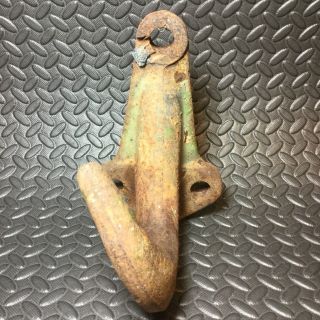 Vintage Antique Rusty Heavy Duty Jd?tow Hook/with A Wicked Wild Bore Tusk Design