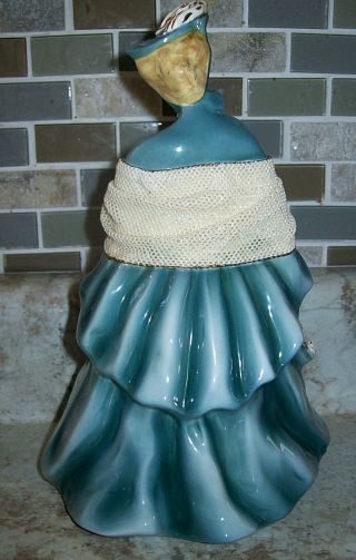 Antique 1953 Florence Ceramics Blonde Camille w/ Net Lace Shawl Figurine 9 