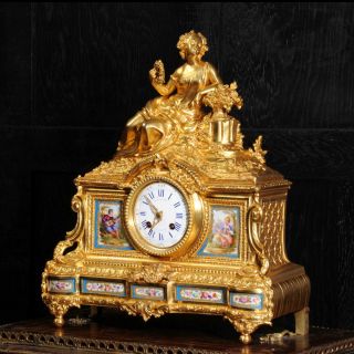 Fine Sevres Porcelain Ormolu French Antique Clock - Raingo Freres & Henri Picard