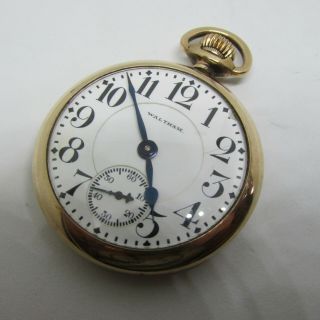 Waltham 645 21j Rr Railroad Pocket Watch 20 Year Gold Filled Case Runs Look