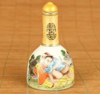 Chinese Old Jingdezhen Porcelain Handmade Painting Art Beauty Snuff Bottle Gift