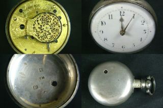 Antique 19th C.  Pair Case Verge Fusee Pocket Watch Joseph Weils Allentown Penn