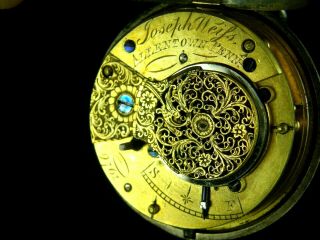 Antique 19th C.  Pair Case Verge Fusee Pocket Watch Joseph Weils Allentown Penn 2