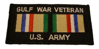 Us Army Gulf War Veteran W/ Service Ribbon Patch Desert Storm Shield Ods