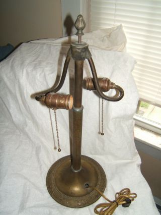 Bradley & Hubbard 2406 Brass Table Lamp Antique Arts & Crafts Victorian Vtg Old