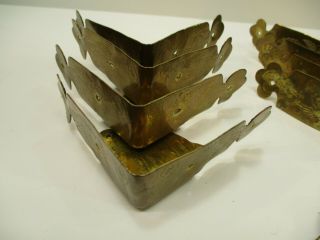 Vintage Brass Asian Inspired Hinges Trunk Hardware Whole Set 5