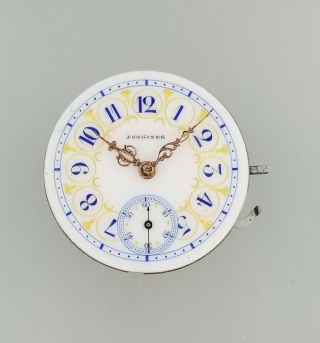 Antique Longines Pocket Wrist Watch Movement – 29.  3mm - Multi Colored Dial