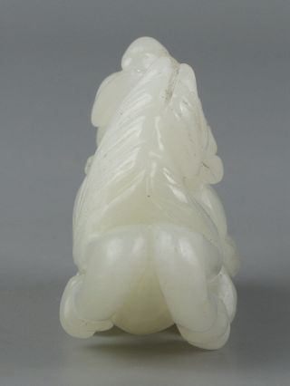 Chinese Exquisite Handmade horse monkey Carving Hetian jade statue 5