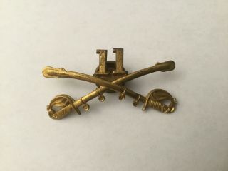 11th Calvary Crossed Saber Collar Brass