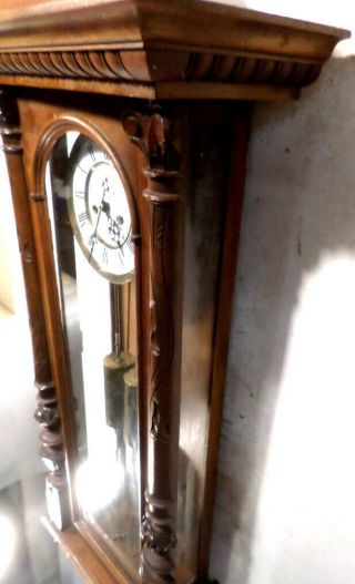 Gustav Becker 2 Weight Striking Regulator Wall Clock - - Circa 1875 With Carvings 10