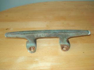 Antique Vintage Solid Bronze Old Chrome Finish Boat Cleat 9 - 3/4 "