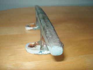 Antique Vintage Solid Bronze Old Chrome Finish Boat Cleat 9 - 3/4 