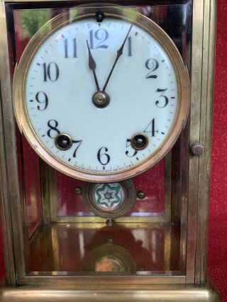 Antique ANSONIA Clock Co Crystal Regulator Victorian Mantle 8 Day 2