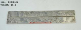 Old Chinese Copper Plating Silver Double Arhat Paper Weight Paperweight A02